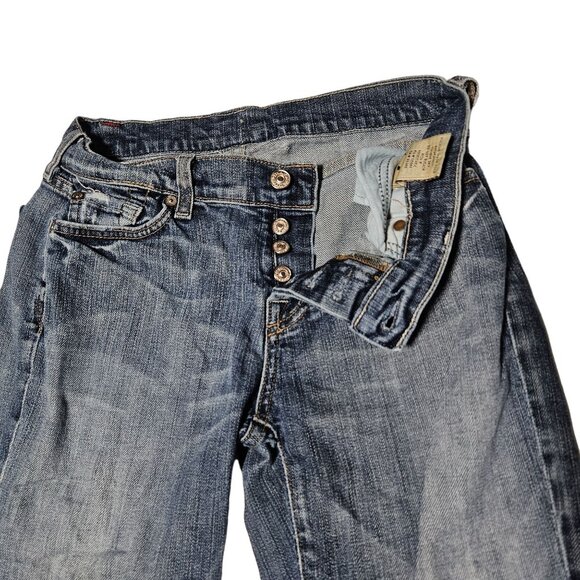 7 for all Mankind Capri Jeans Womens Size 30 Button Fly Low Rise Denim Pants - Picture 3 of 6